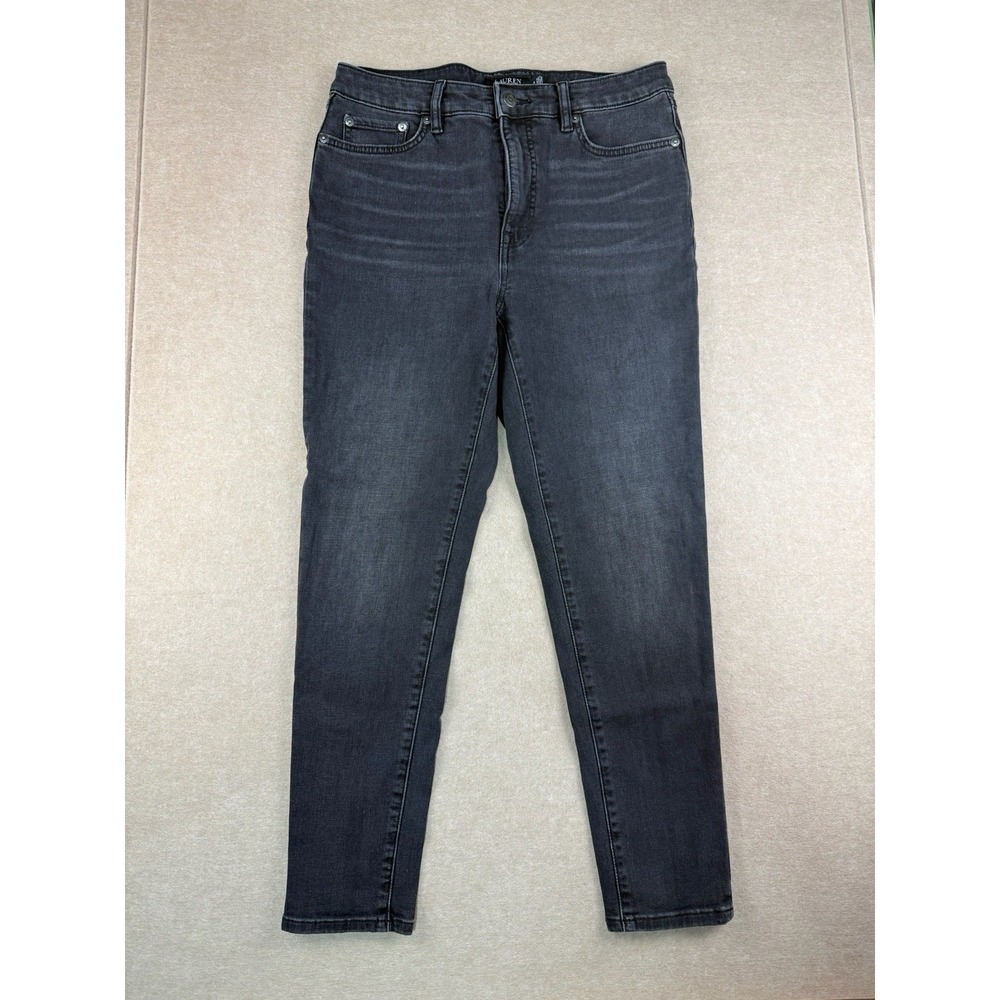 Ralph Lauren Jeans Women's Size 8 Gray Black Label Mid‎ Rise Dark Wash Denim